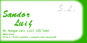 sandor luif business card